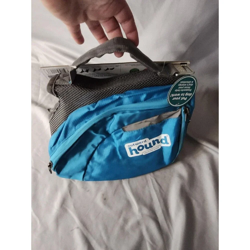 Outward Hound Quick Release Dog Backpack Size Medium Blue Hiking Day Pack Saddle